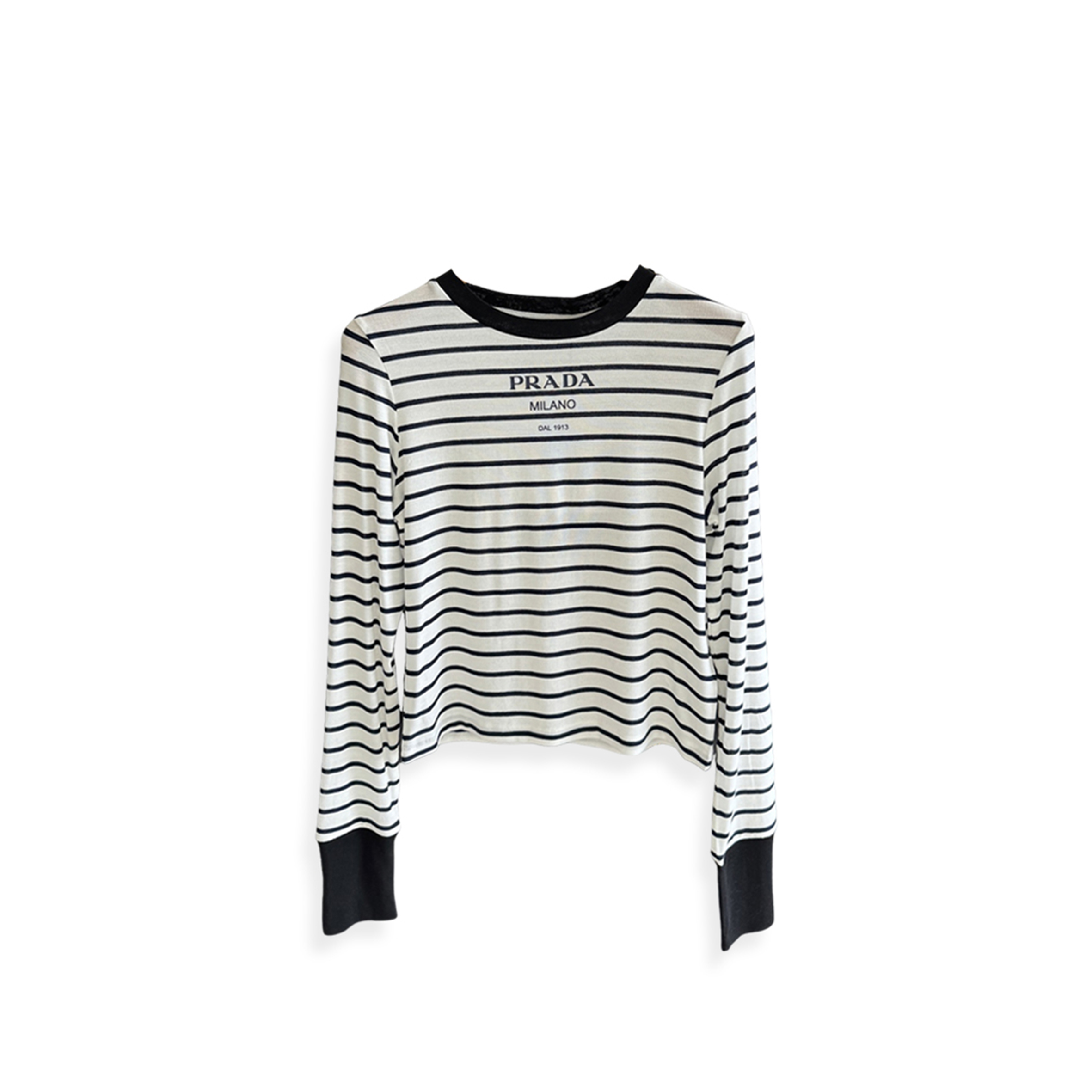PRADA PATTERN STRIPED WOOL AND CASHMERE 
